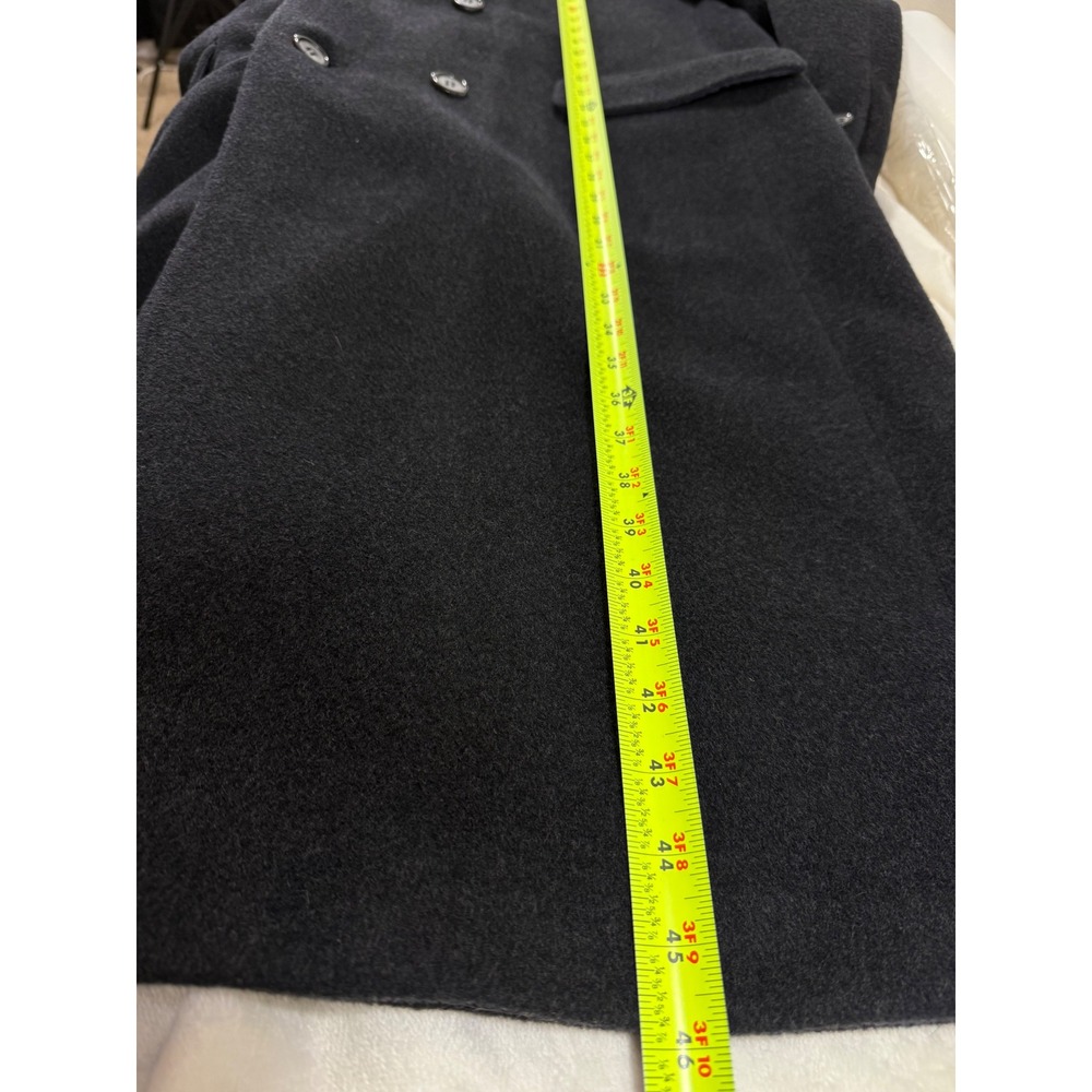 Vintage Ron Chereskin Cashmere Blend Overcoat 42R Black Double Breasted Italy - Picture 7 of 10